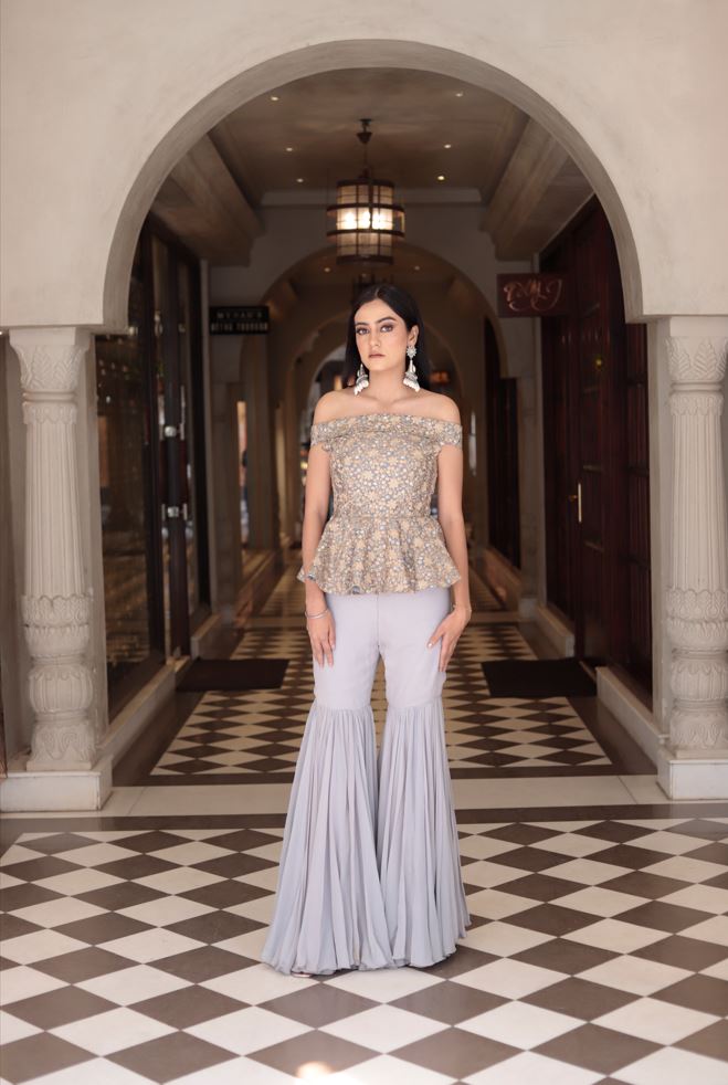 Off shoulder hotsell sharara suit