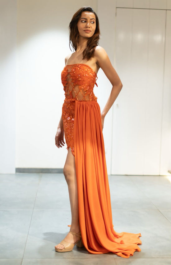 Orange Sheer Dress