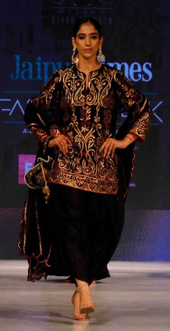 Black Patiala Suit.