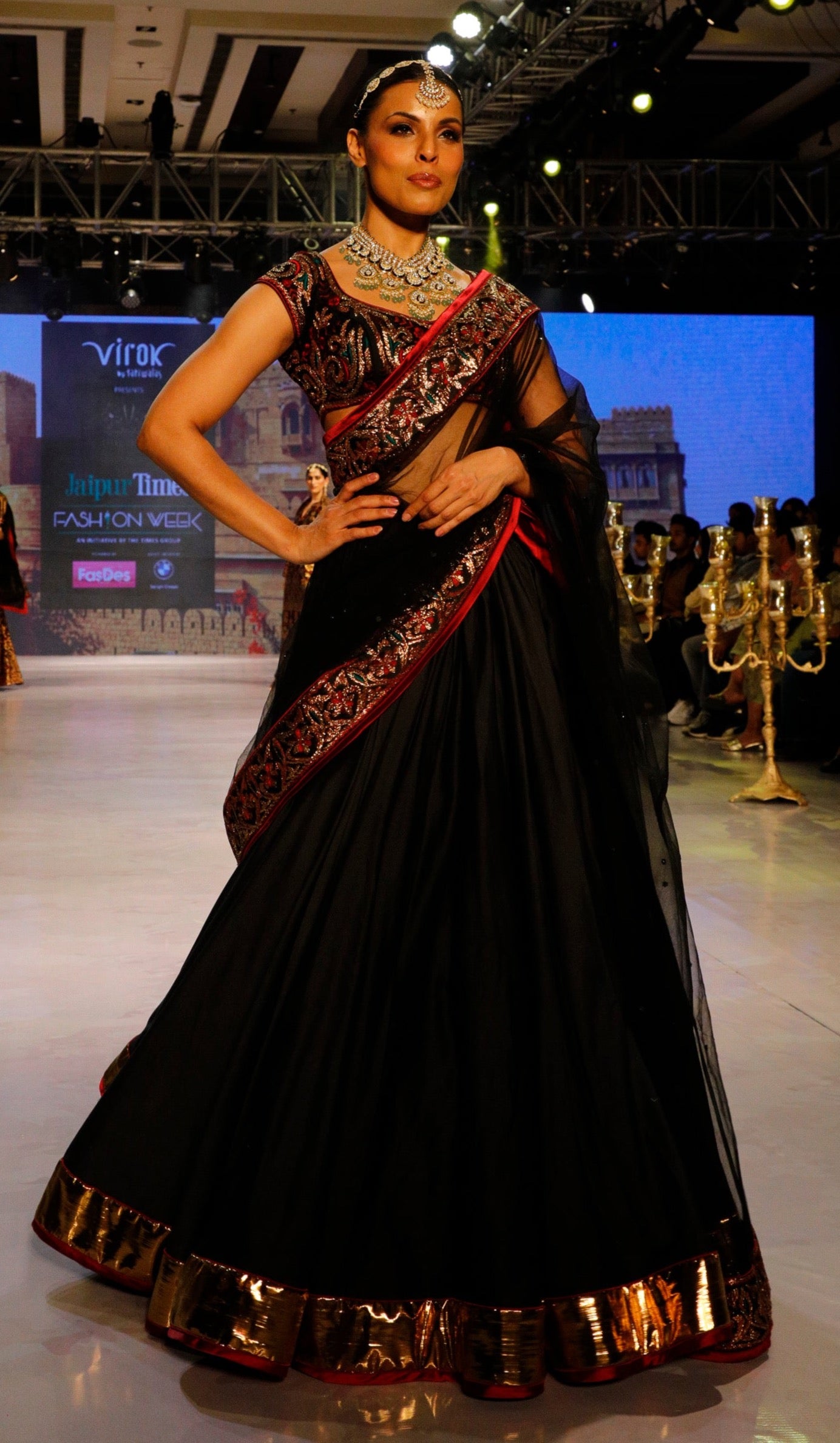 Black and Maroon Lehenga.