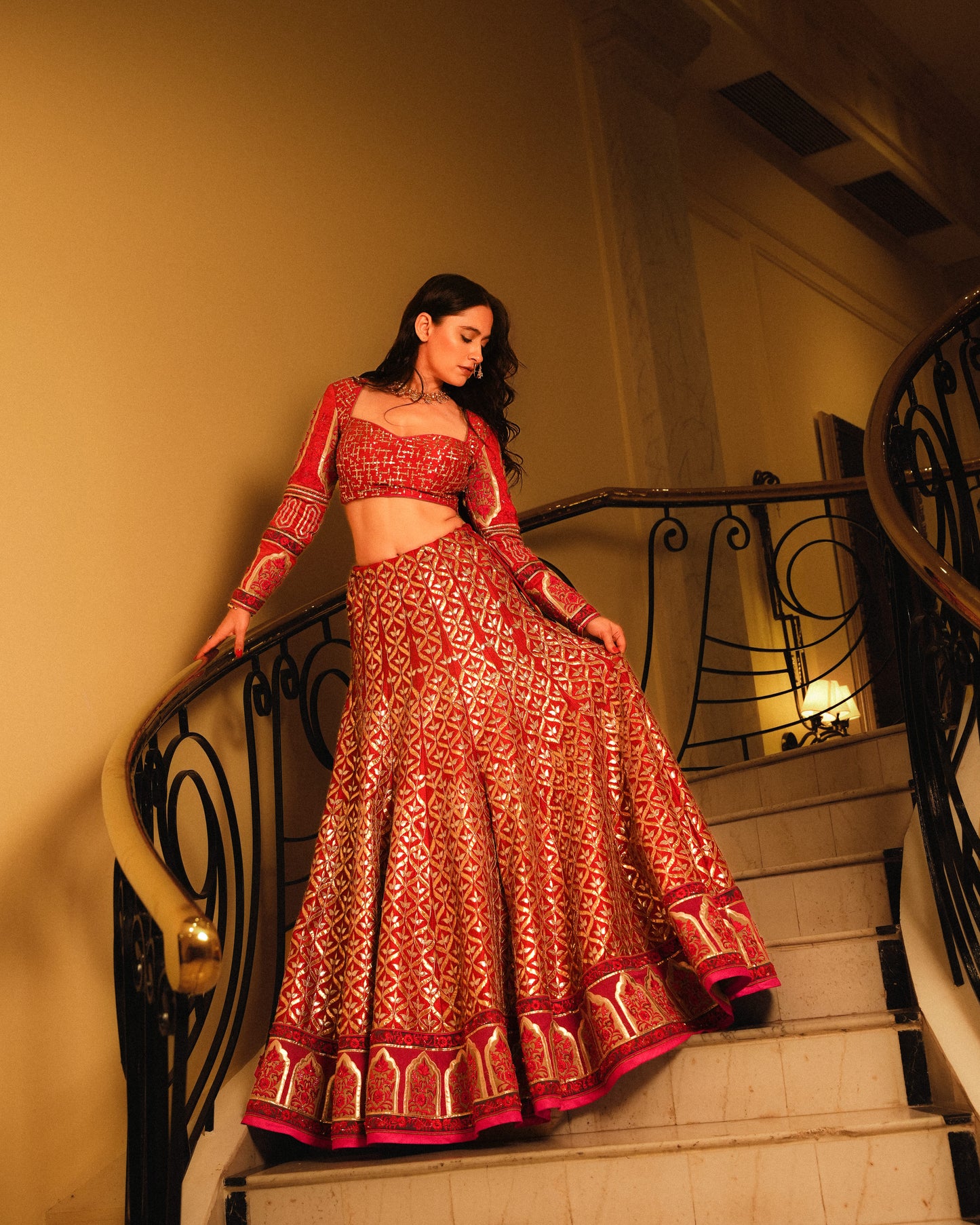 Surkh Gota Bridal Lehenga