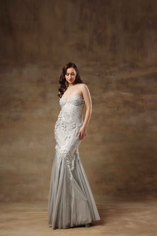 Gray and Silver Designer Gown