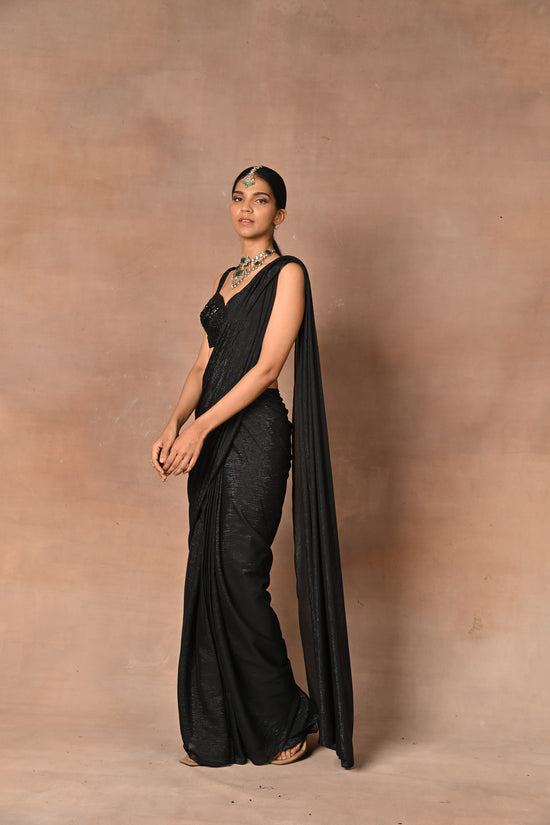 Most Exquisite Black Drape Saree