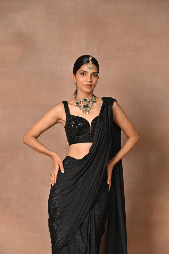 Most Exquisite Black Drape Saree