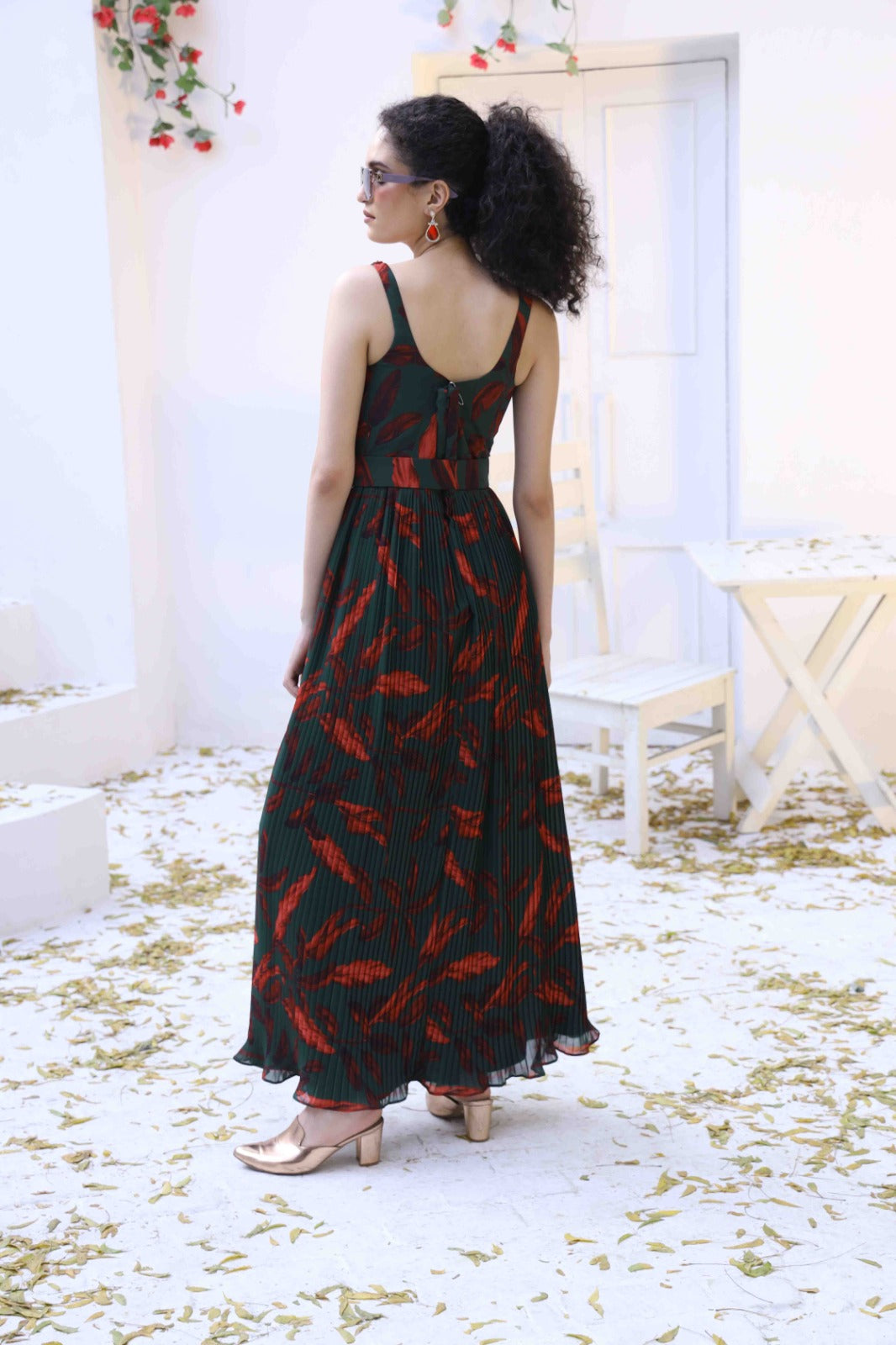 Red And Green Maxi Dress