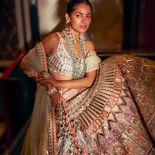 Load image into Gallery viewer, Multi-colored Embroidered Lehenga
