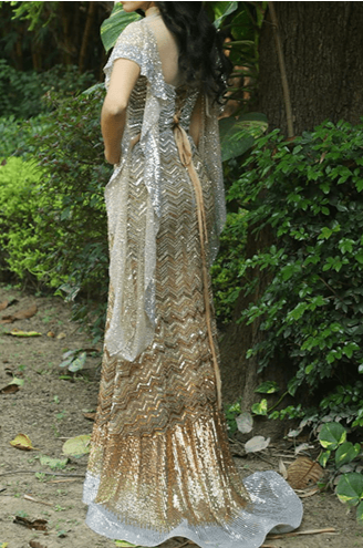Silver Gold Copper Sequin Gown