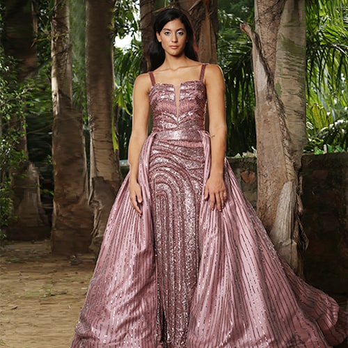 Wine Flare Gown