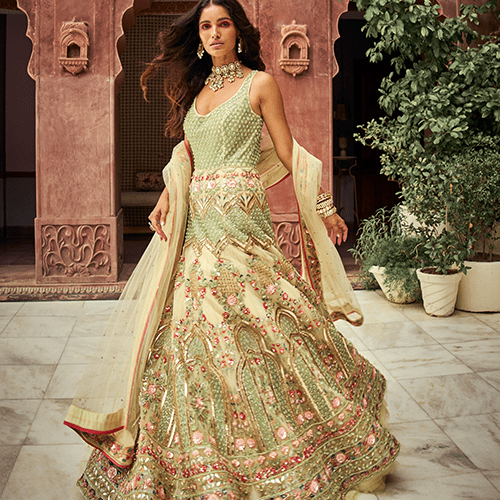 Load image into Gallery viewer, Light Green Anarkali
